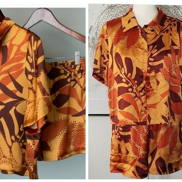 House of Harlow 1960 Pants - New House of Harlow Earth Tone Top and Shorts SET Size M